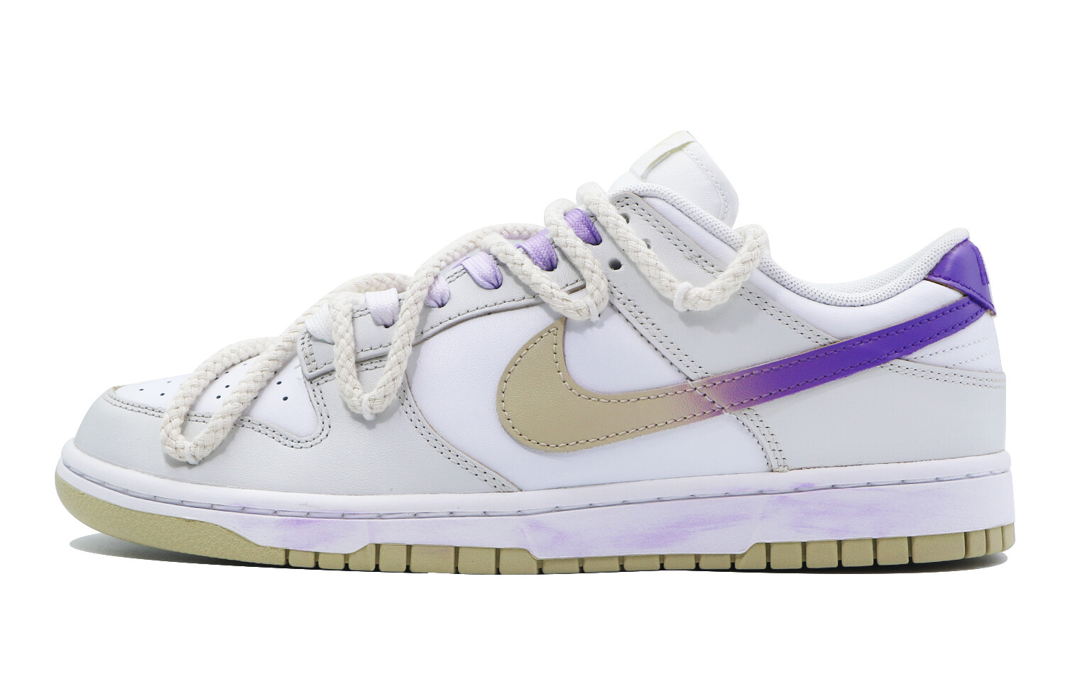 

Кроссовки Nike Dunk Skateboarding Shoes Men Low-top White/grey/purple, фиолетовый