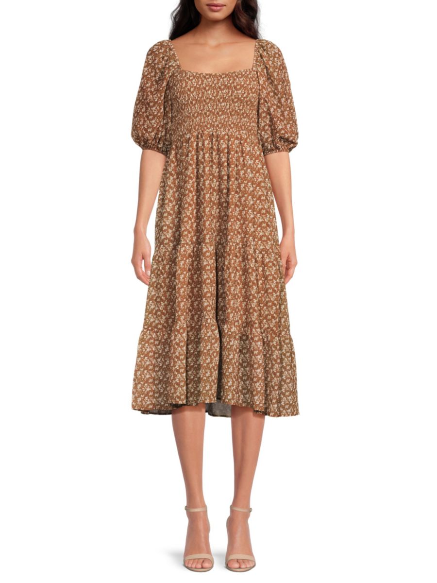 

Платье-миди с принтом Гера o.p.t, цвет Brown Floral