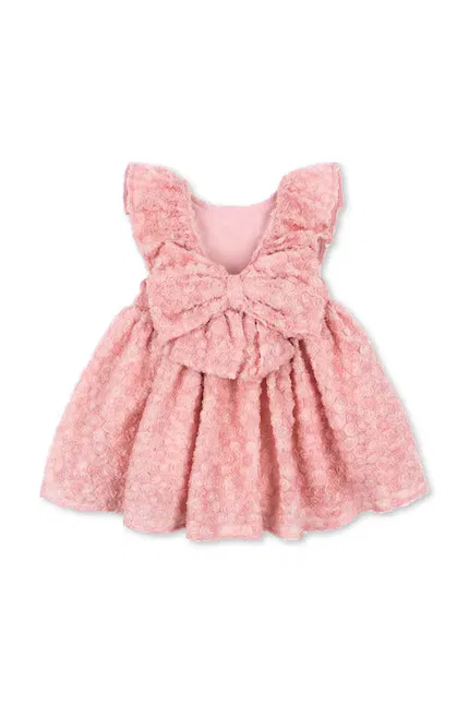 Платье мини с цветочными аппликациями Ally Flower Dress Konges Sløjd, розовый — фото 3