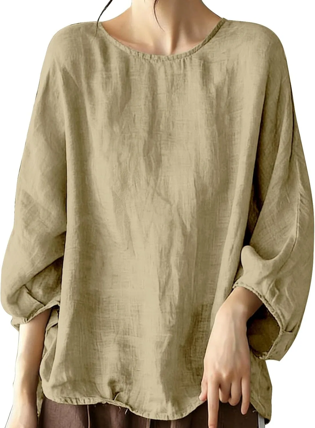 Блуза с коротким рукавом, свободный крой, розовый — фото 4