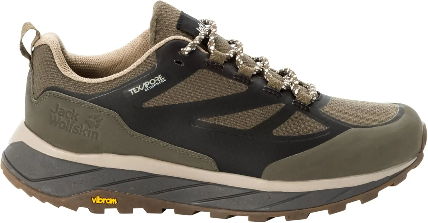 Мужские низкие прогулочные кроссовки Jack Wolfskin Terraventure Texapore, коричневый/бежевый — фото 2