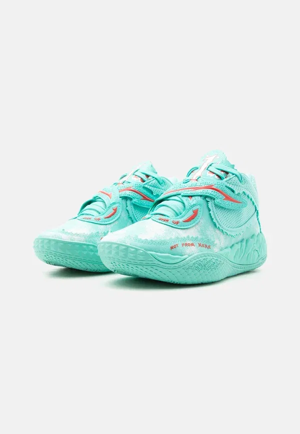 Кроссовки баскетбольные Mb05 melo world jr Puma, аква/красный — фото 2