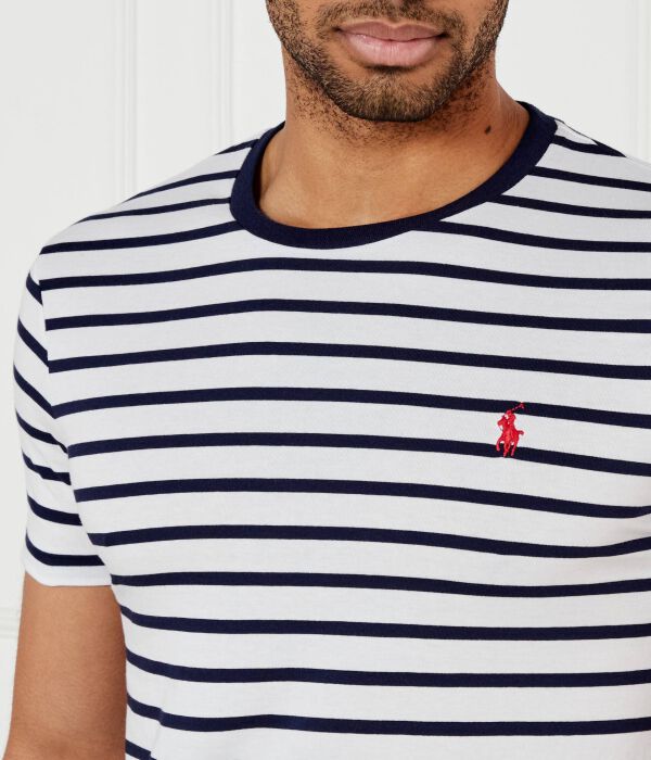 Футболка мужская Polo Ralph Lauren хлопковая в полоску, сине-белый — фото 4