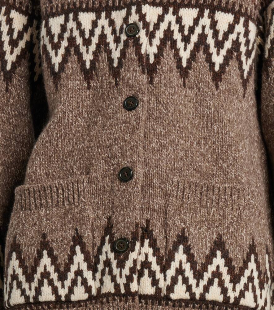 Кардиган из шерсти с жаккардом Fair Isle Polo Ralph Lauren, Mushroom Multi — фото 4