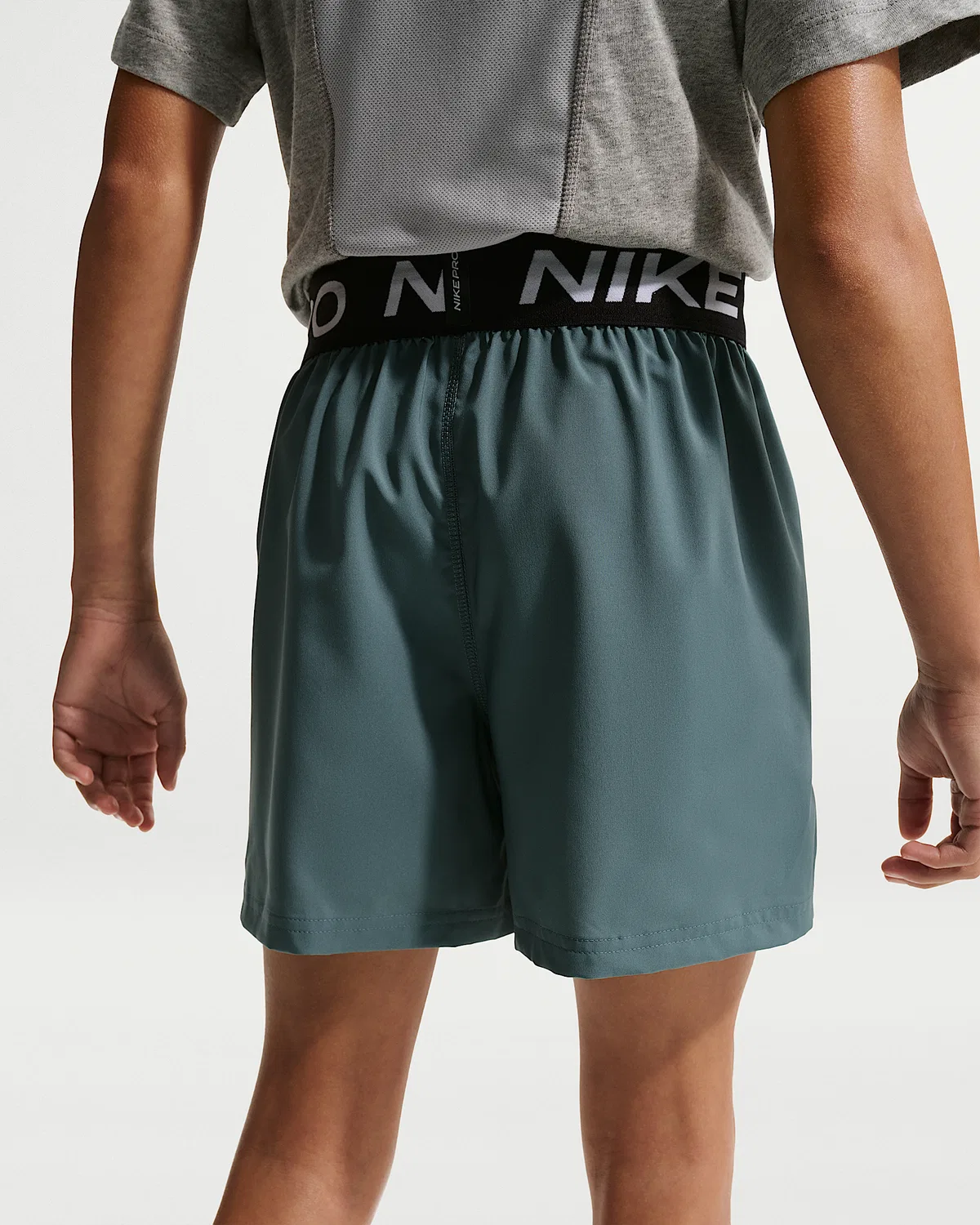 Детские тренировочные шорты Nike Pro Dri-FIT для мальчиков, Mineral Slate/White/Black — фото 3