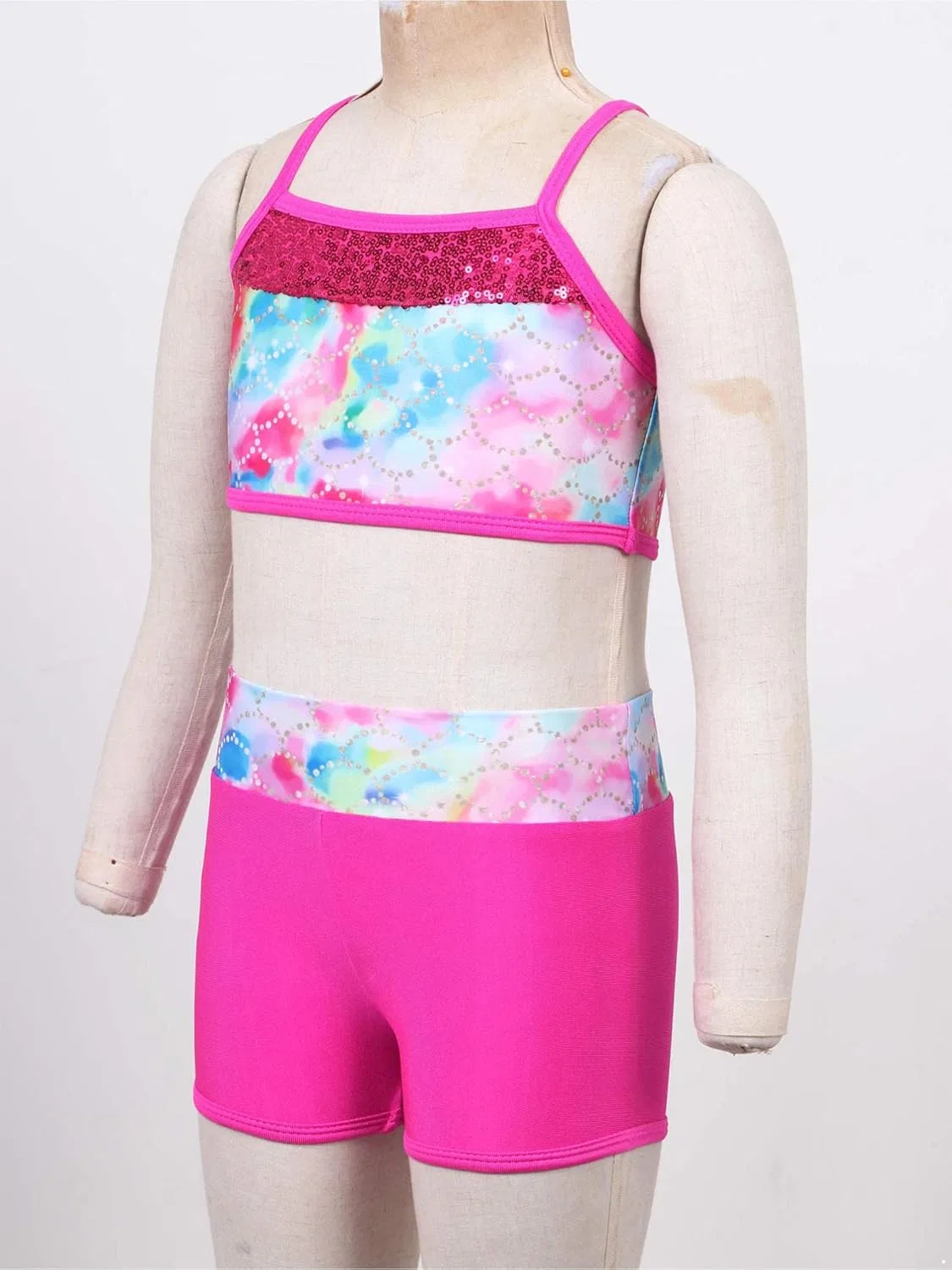 Детский спортивный костюм с пайетками Agoky, 2 предмета, Colorful Fish Scales — фото 4