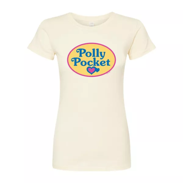 

Футболка с цветным логотипом Juniors приталенная Polly Pocket, бежевый