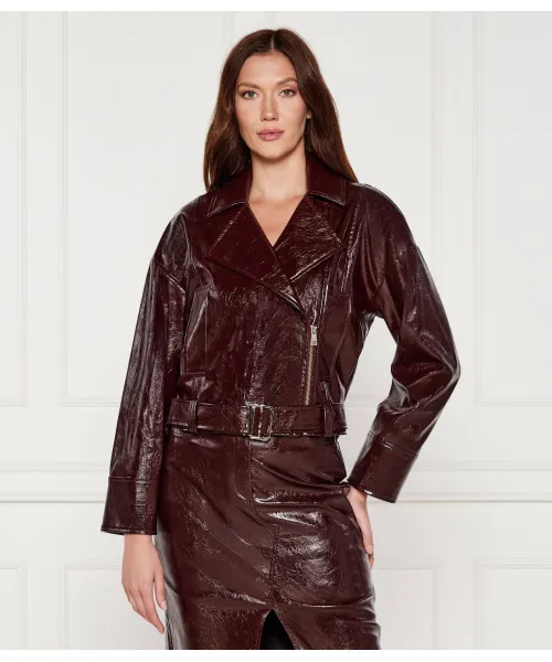 

Кожаная куртка Cropped fit Liu Jo, коричневый