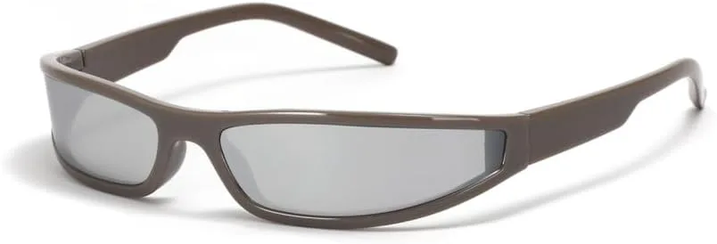 

Солнцезащитные очки для женщин и мужчин, винтажные, в маленькой прямоугольной оправе, обтекаемые, в стиле панк, стильные, с зеркальными линзами HDUBFY, C2