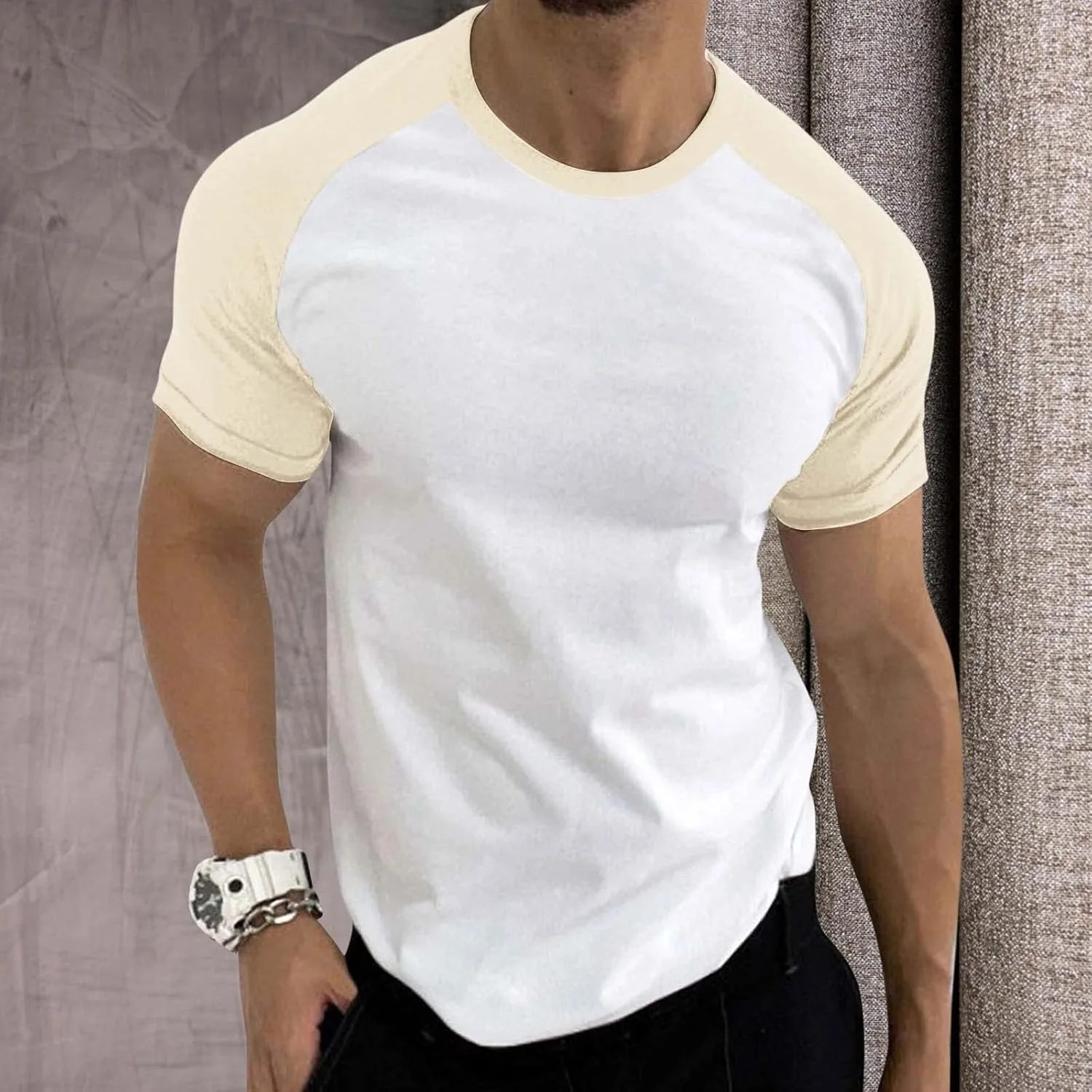 Мужская футболка для тренировок Muscle Quick Dry Color Block — фото 2