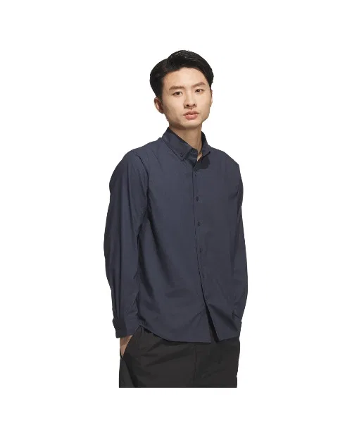 Мужская джинсовая рубашка adidas Regular Fit Button-Down Alpine тёмно-синяя — фото 2