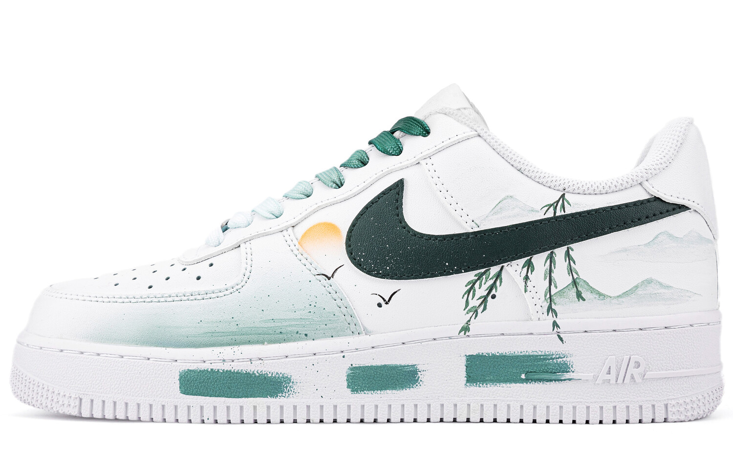 

Кроссовки Nike Air Force 1 Skateboard Shoes Women's Low-Top White/Green