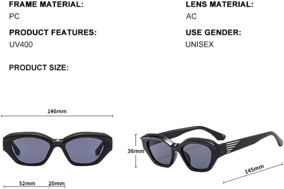 

Ретро-модные солнцезащитные очки для женщин и мужчин, классический винтажный стиль, защита от УФ-излучения UV400, для вечеринок на открытом воздухе VFDHN, Gray