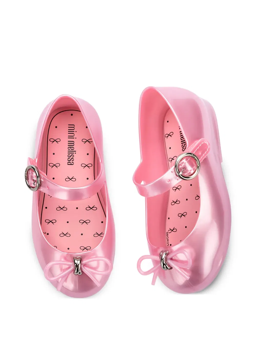 Балетки с бантами и пряжками Mini Melissa, розовый — фото 3