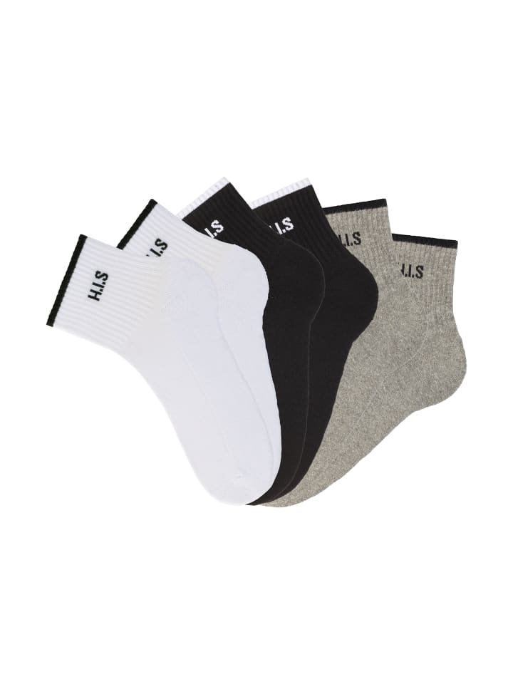 

Носки H.I.S Sportsocken, цвет 2x weiß, 2x schwarz, 2x grau meliert
