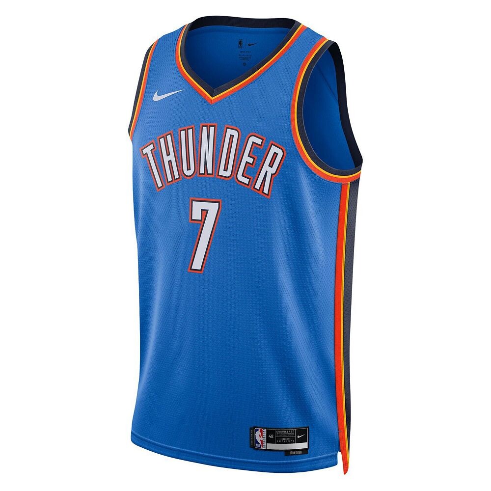 Джерси Nike Chet Holmgren Oklahoma City Thunder Blue 2022, унисекс, игрок первого раунда драфта НБА Swingman — Icon Edition, цвет Okt Blue — фото 3