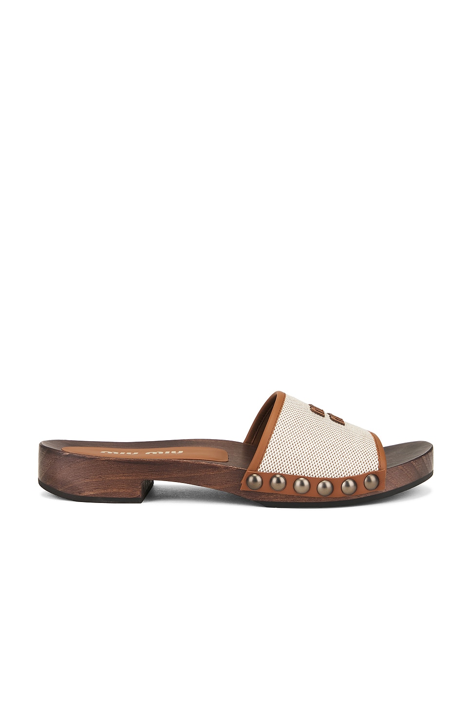 Clog Сандалии Miu Miu, Naturale & Brandy