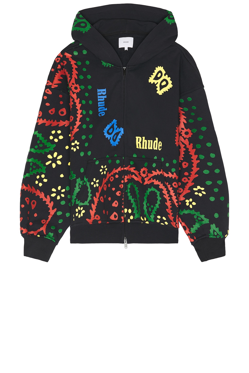

Толстовка на молнии с принтом в стиле бандана Rhude, vintage black