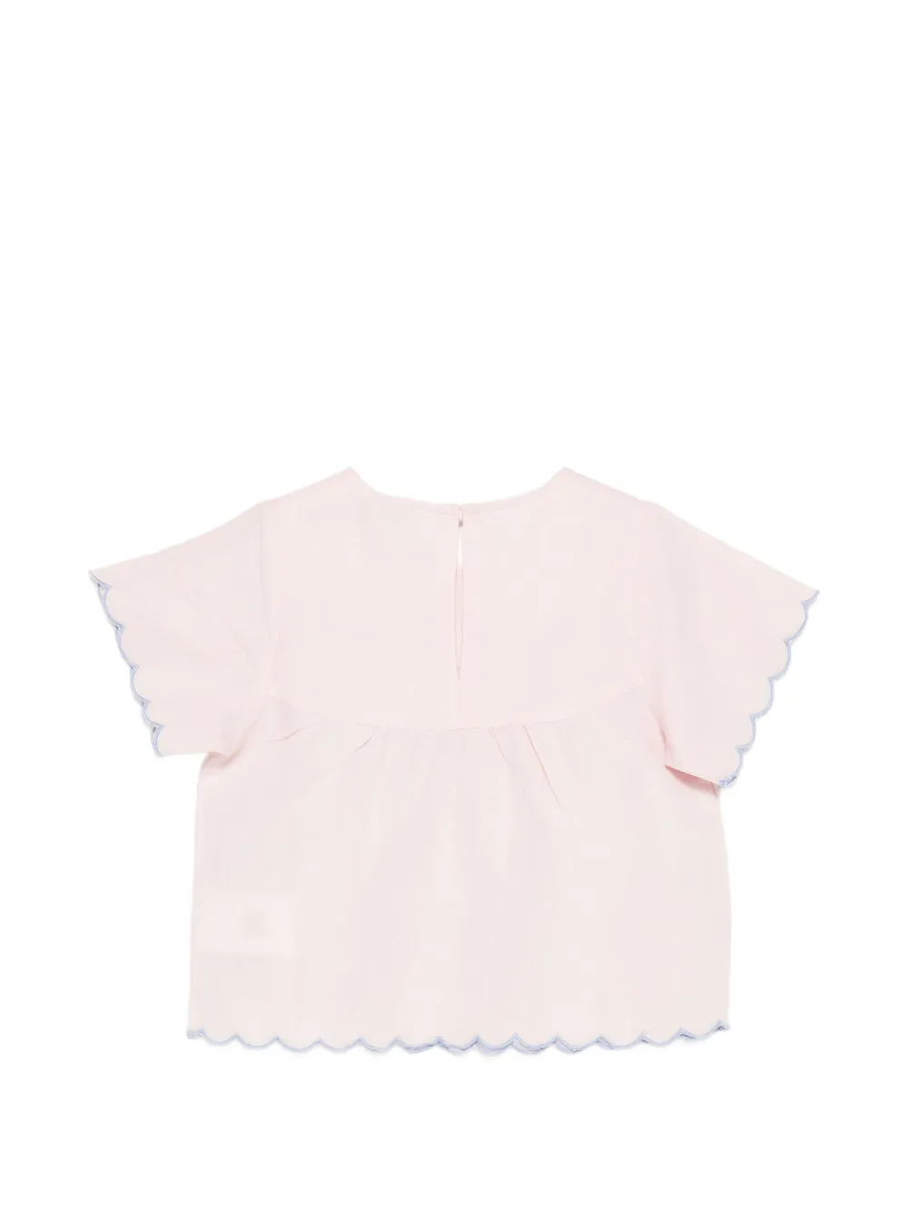 Топ с короткими рукавами и волнистыми краями Stella Mccartney Kids, розовый — фото 2