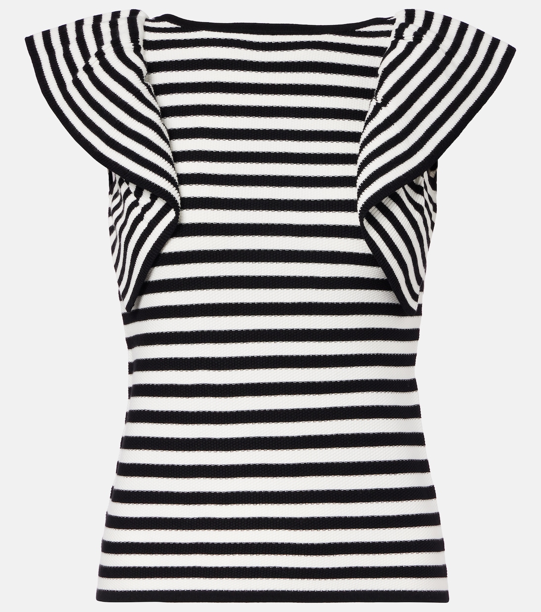 

Вьете полосатый топ с рюшами Max Mara, Riga 1x1 Bianca