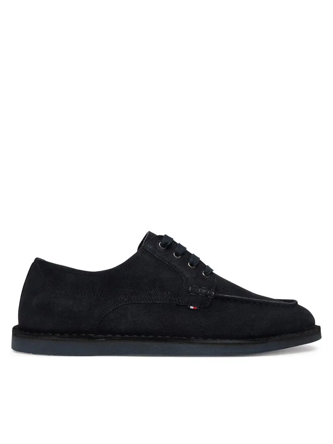 Tommy Hilfiger Замшевые туфли-дерби Stitchdown FM0FM05841 темно-синего цвета