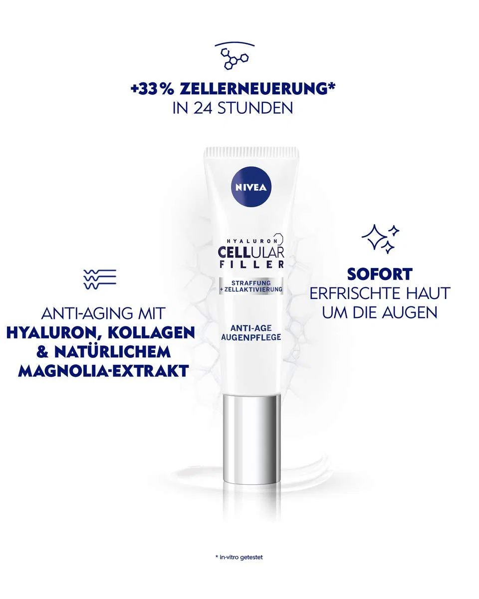 Антивозрастной крем для глаз Hyaluron Cellular Filler от Nivea, 15 мл Nivea — фото 2
