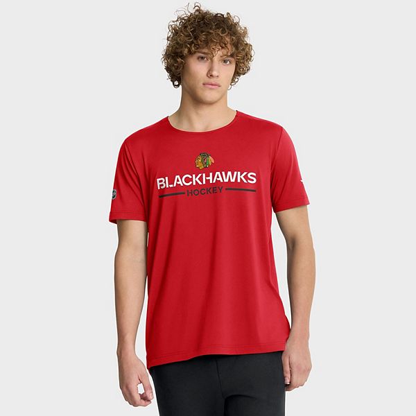 

Мужская красная футболка chicago blackhawks authentic pro rink tech Fanatics