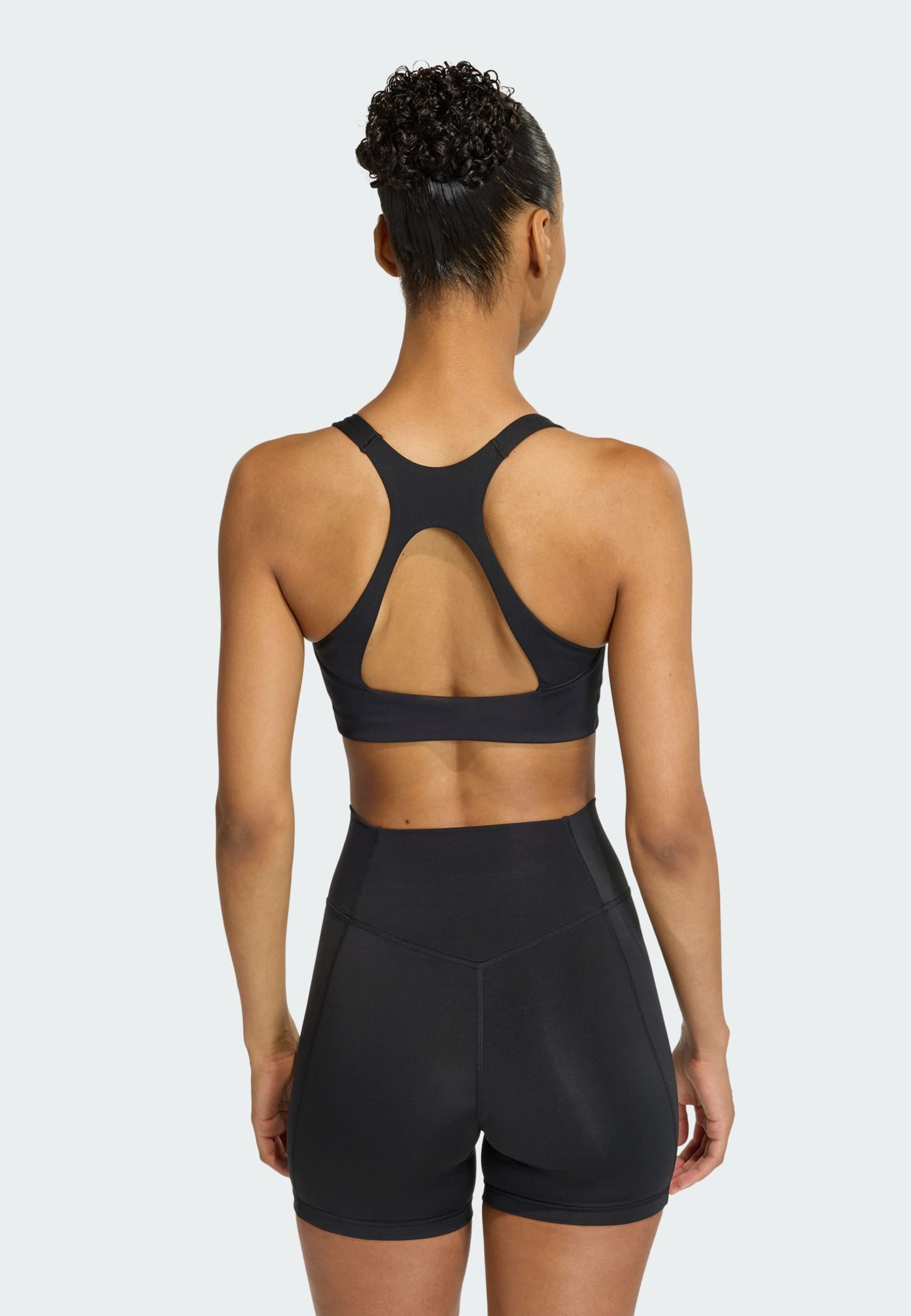 Adidas Performance Спортивный бюстгальтер-бралетт 'Optime' в черном цвете — фото 4