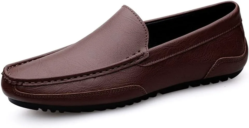 

Мужские мокасины Smoking Loafer, однотонные, простые, кожаные, плоская подошва, прочные, гибкие, противоскользящие, для улицы, без шнурков (Цвет: коричневый, Размер: 10) EVSER