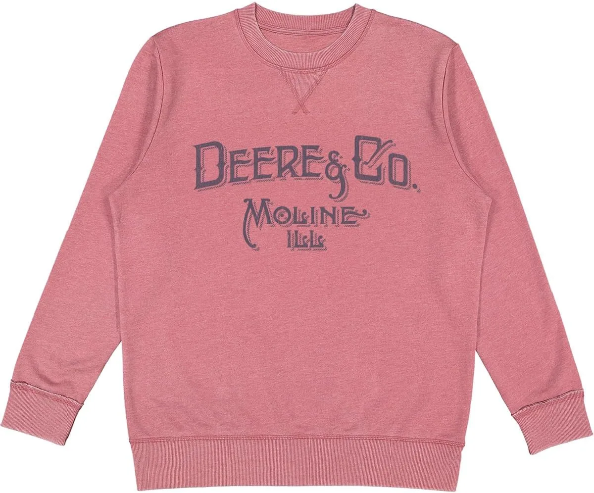 

John Deere мужской свитшот Ultra Soft Vintage Wash в цвете Heathered Rouge Red