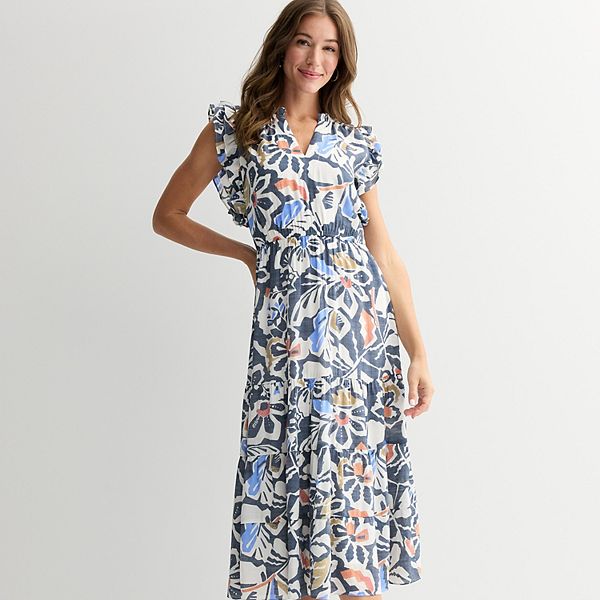 

Женское платье миди с рукавами-фонариками 5Th + Madison Edit