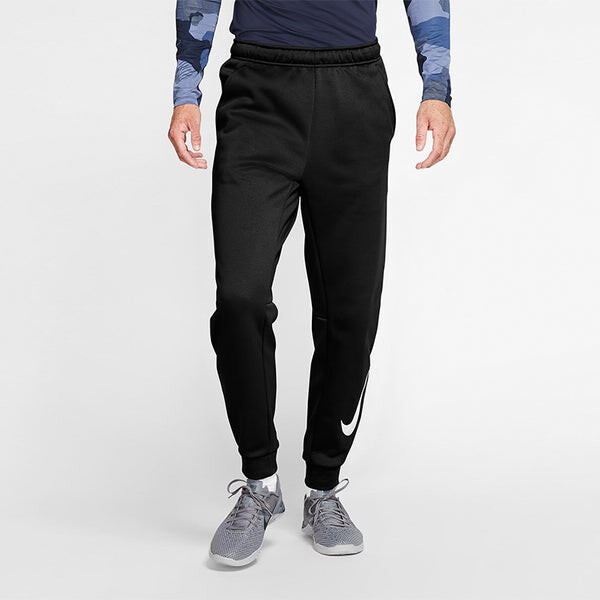 Спортивные штаны Nike Therma Tapered Swoosh Fleece Lined Sports Training Long Pants Black, черный — фото 3