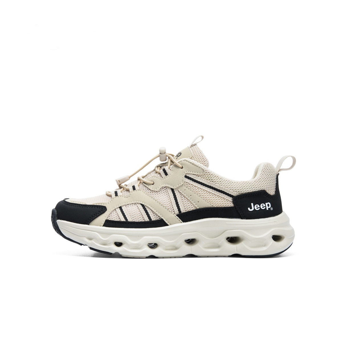 

Женские кроссовки Mesh Athletic Shoes, универсальные для суши и воды, с амортизацией, износостойкие низкие походные Jeep, черный