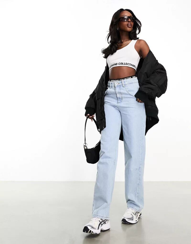 

Светло-голубые винтажные широкие джинсы ASOS Weekend Collective