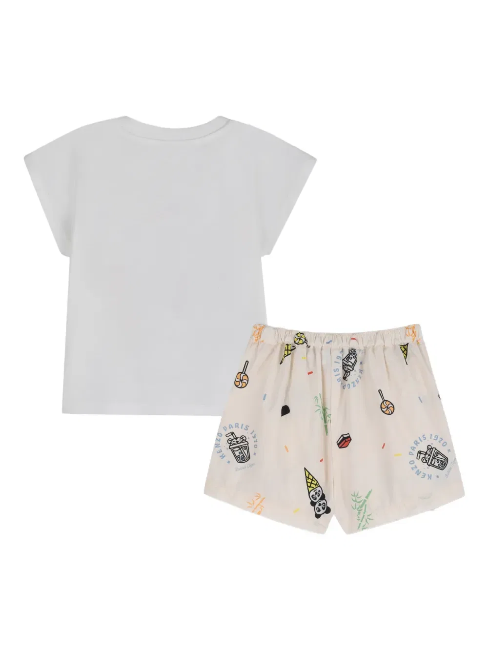 Короткий комплект «Пузырьковый тигр» Kenzo Kids, белый — фото 2