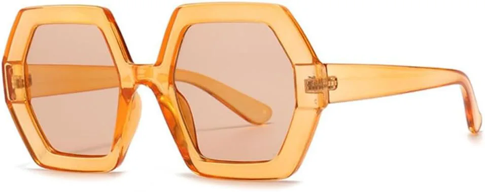 

Крупные солнцезащитные очки Polygon для женщин, большие солнцезащитные очки в черной оправе для мужчин, большие очки с защитой от УФ-излучения generic, Orange