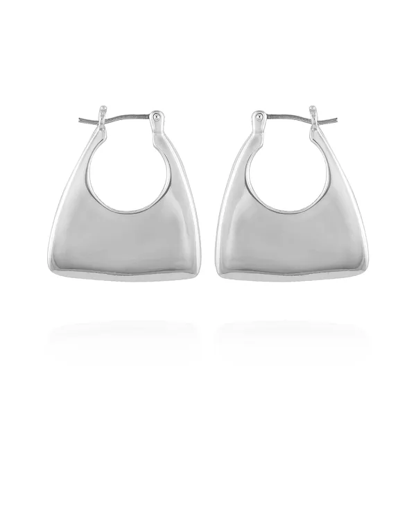 

Серьги-Кольца в форме сумочки серебристого тона Vince Camuto, silver-tone