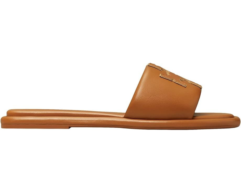 Сандалии Tory Burch Double T Sport Slide, цвет Bourbon Miele/Gold — фото 3