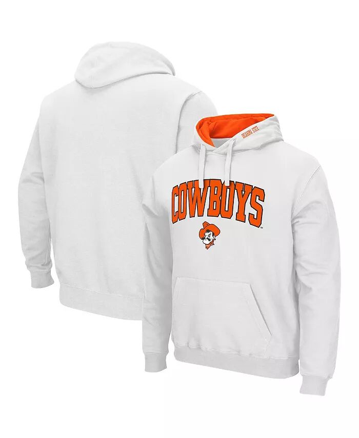 

Мужская толстовка с капюшоном Oklahoma State Cowboys Arch & Logo 3.0 Colosseum, белый
