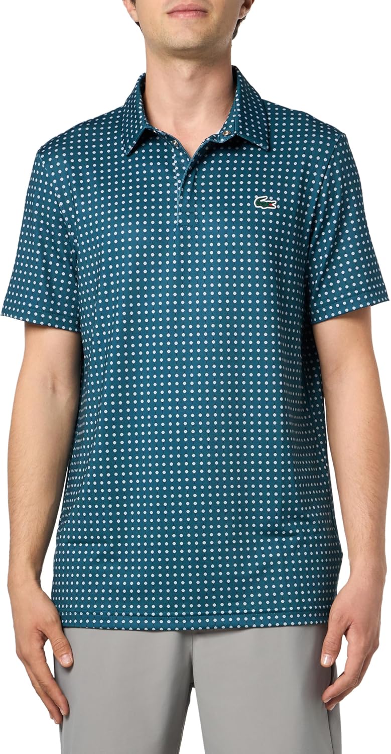 

Lacoste мужская поло для гольфа Regular Fit с защитой от ультрафиолета, Blue & White