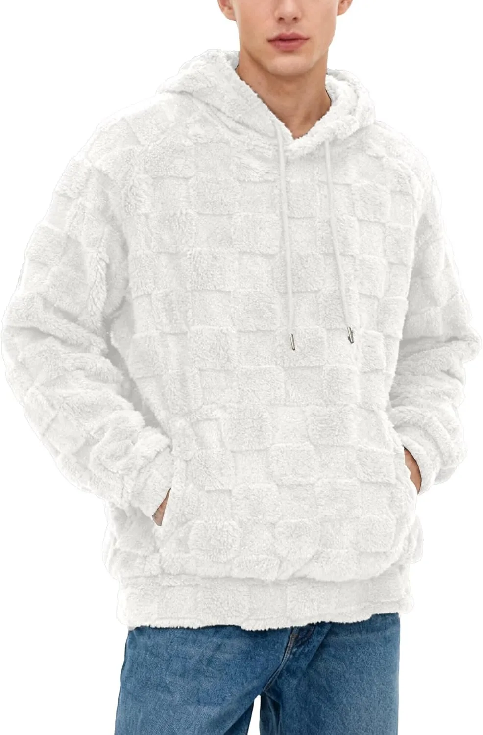 

Мужская худи с капюшоном из флиса и шерапы, с длинным рукавом и передним карманом CHICASIMIR