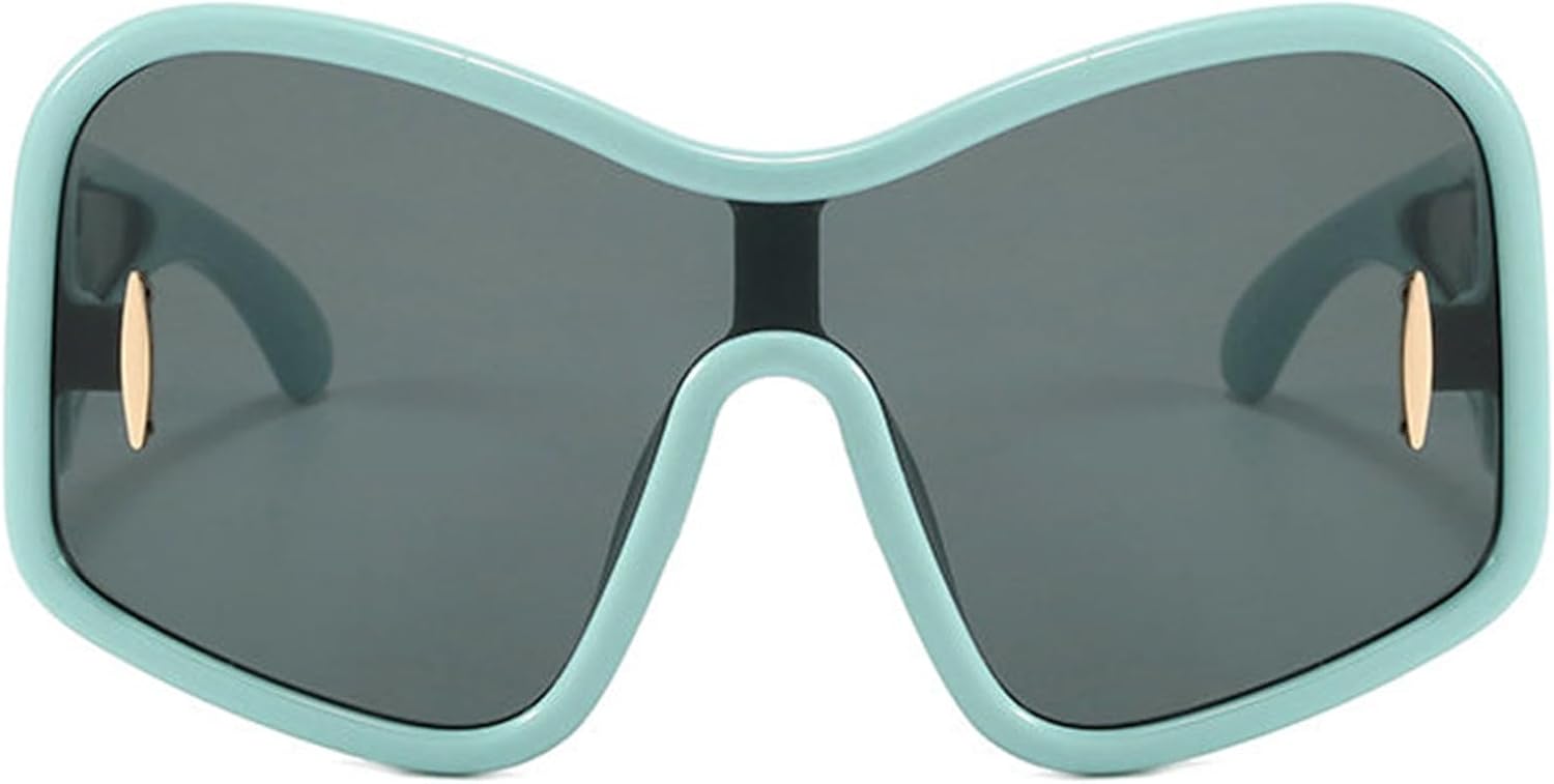 

Солнцезащитные очки Willochra Oversized Wave Maske для женщин и мужчин, модные винтажные солнцезащитные очки в стиле панк, большая оправа, защита от УФ-излучения UV400, F25, C3