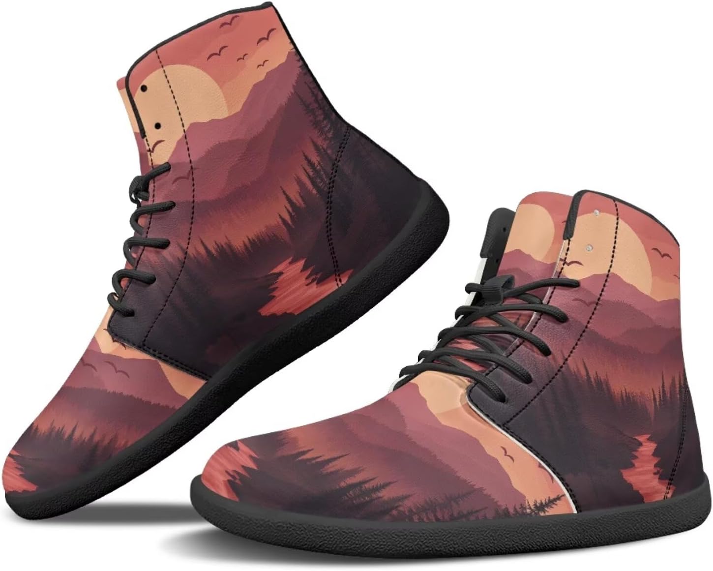 

Охотничьи ботинки Binienty Barefoot для мужчин и женщин, водонепроницаемые, из искусственной кожи, высокие, с поддержкой лодыжки, спортивная обувь, Sunset Forest