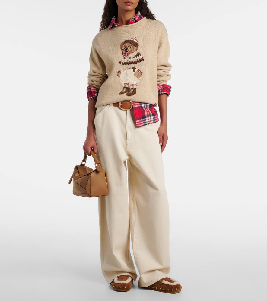 Свитер из хлопка и шерсти с медведем Polo Polo Ralph Lauren, Dark Almond Marl — фото 2