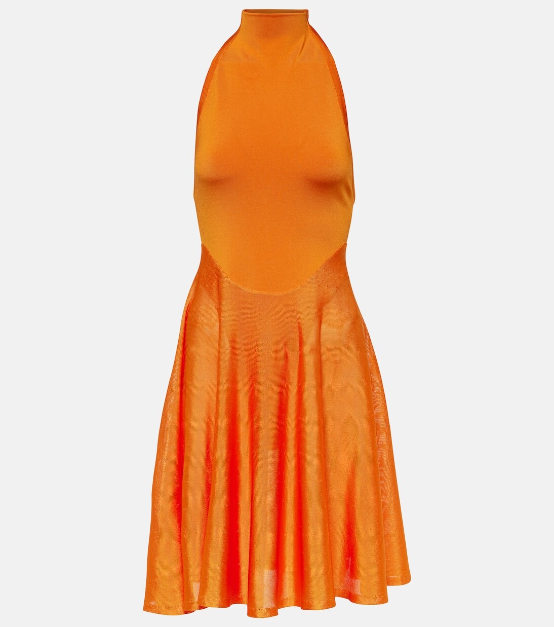 

Мини-платье из джерси с высоким воротником Alaïa, синий
