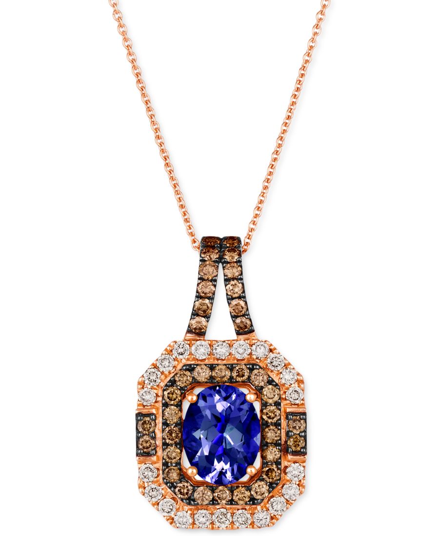 

Подвеска-колье Черника с танзанитом (1,75 карата) и бриллиантами (1,50 карата) из 14-каратного розового золота, длина 45 см + удлинитель 5 см Le Vian, No Color