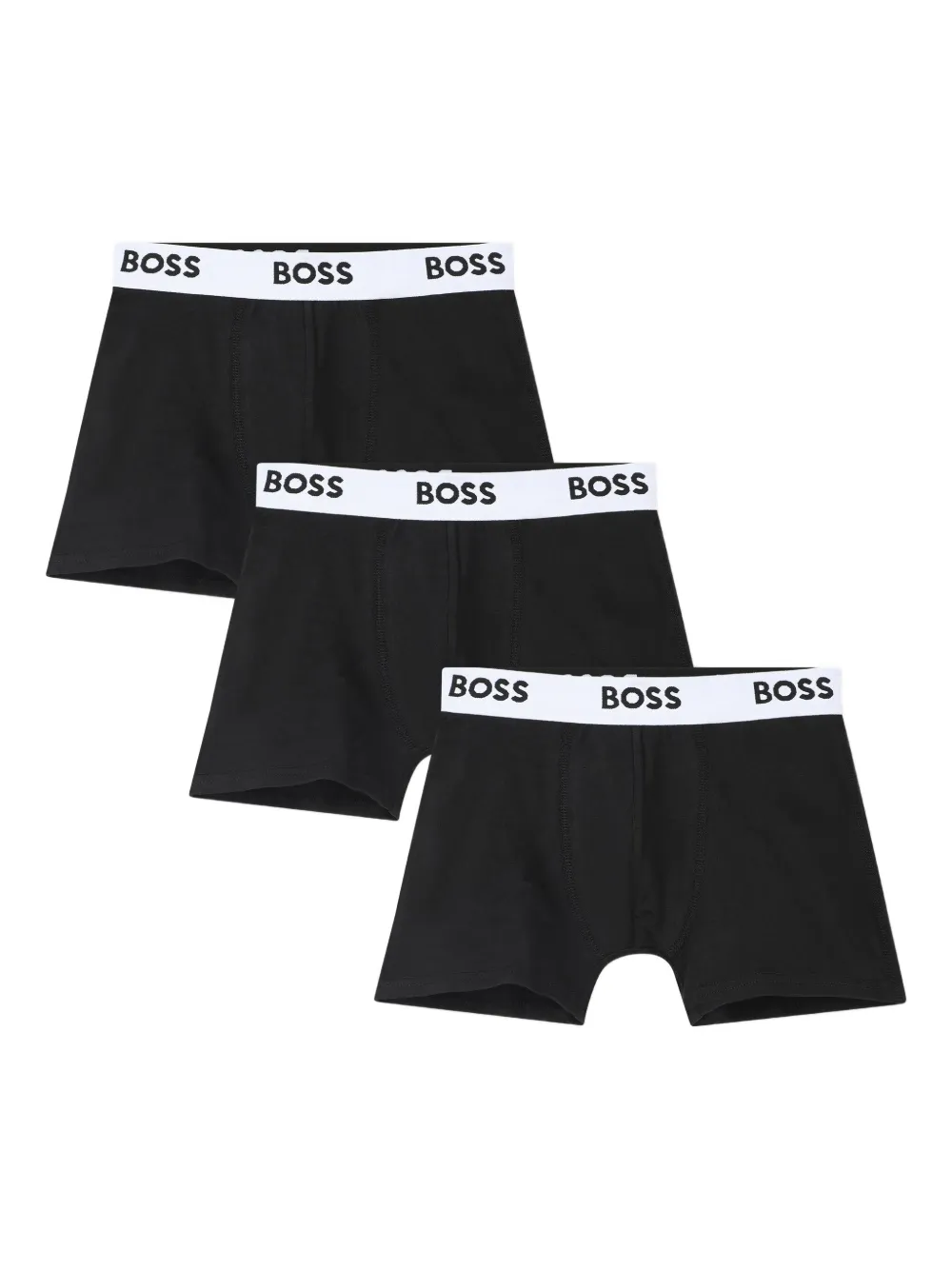 Комплект из трех боксеров с логотипом BOSS Kidswear, черный — фото 4