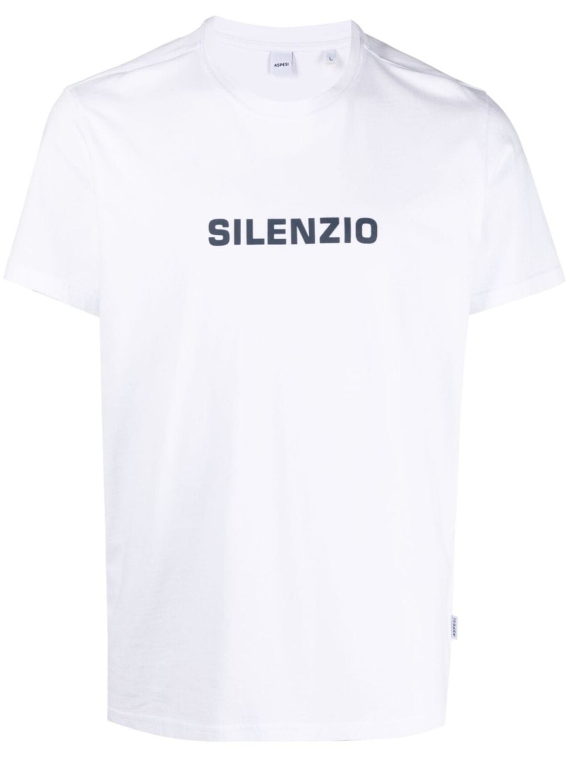 

ASPESI Silenzio print cotton T-shirt, белый