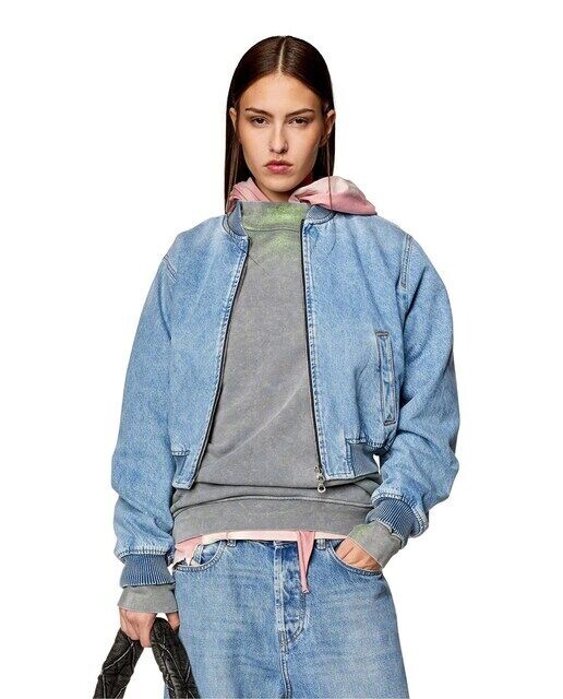 

Женская джинсовая куртка-бомбер на молнии Diesel, синий