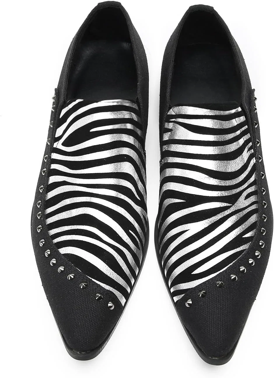 Мокасины двухцветные Santimon Loafers, черно-серебристый — фото 4